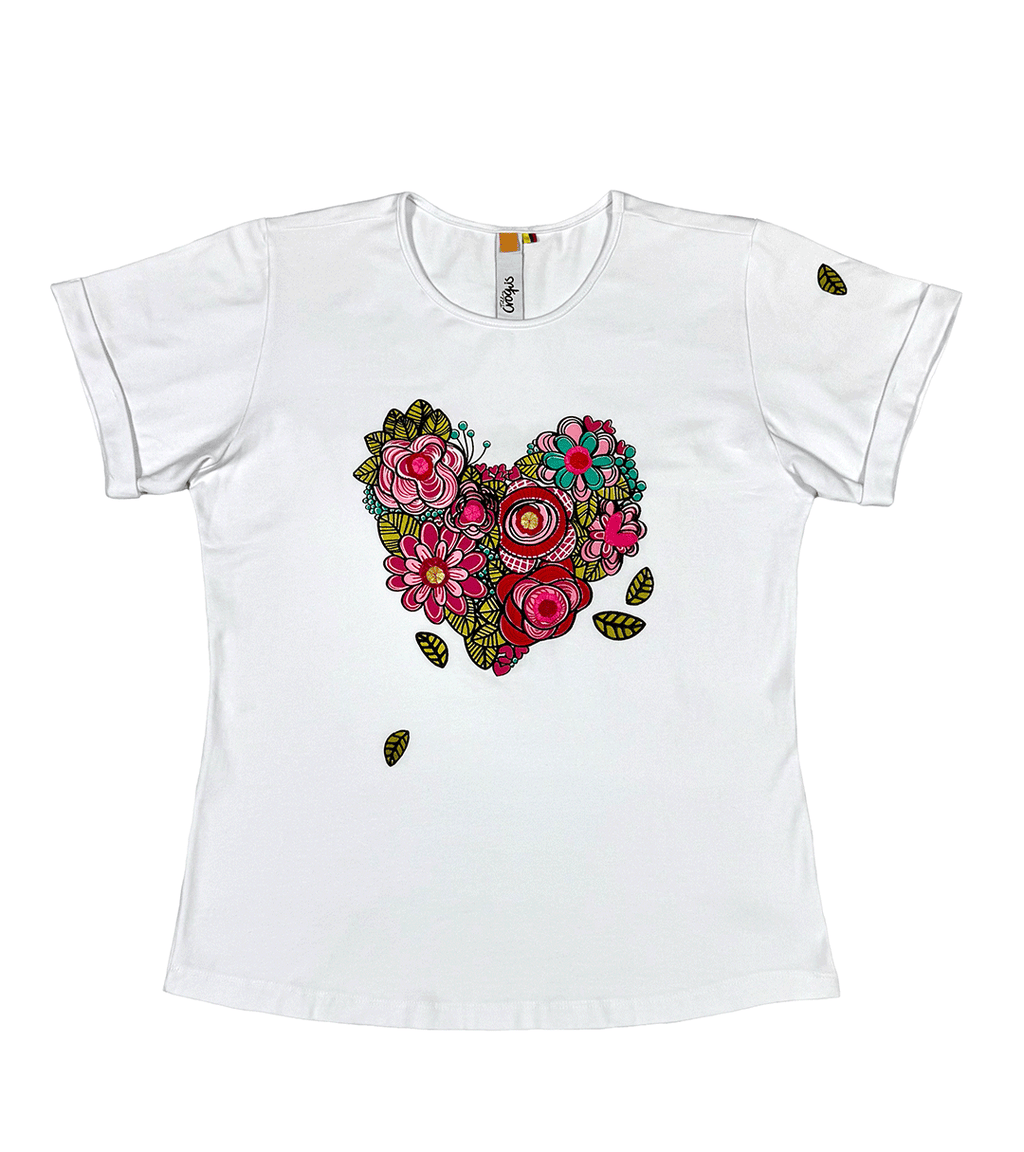 Blusa CORAZÓN JARDÍN, Un jardín que florece en tu pecho!