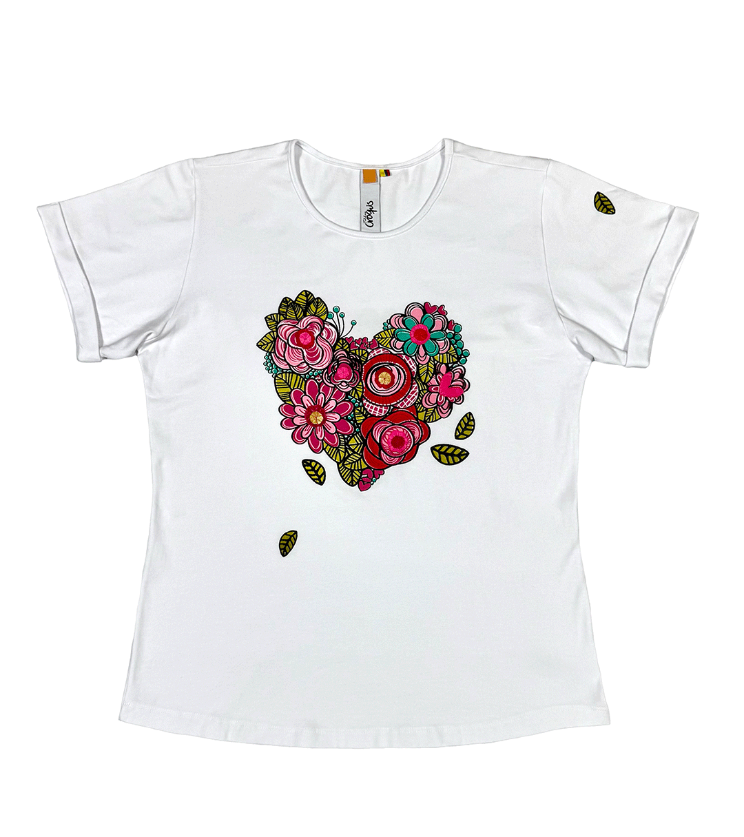 Blusa CORAZÓN JARDÍN, Un jardín que florece en tu pecho!