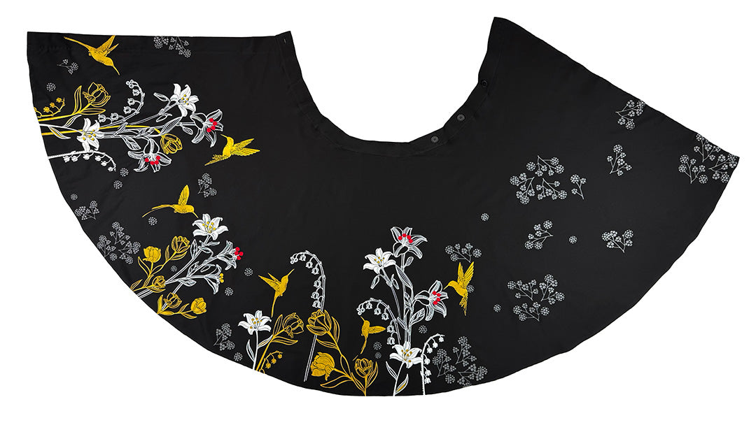 Falda COLIBRÍ, de silueta envolvente ,  talla única, y se ajusta con botones en la cintura.